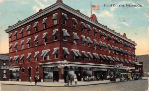 C98/ Macon Georgia Ga Postcard 1914 Hotel Dinkler People Truck Cafe 4