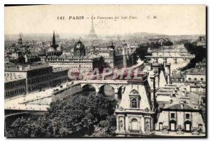 Postcard Old Paris Panorama of the Seven Bridges
