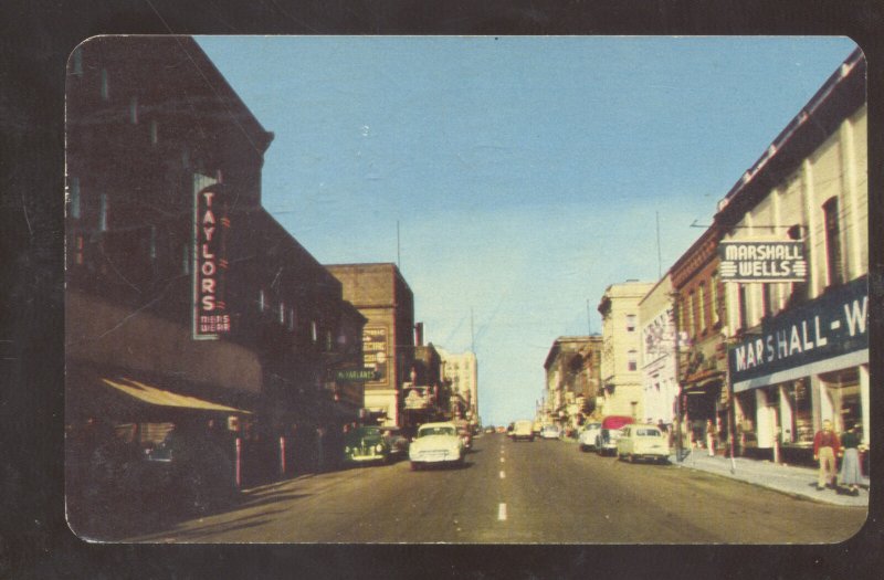 PORT ARTHUR ONTARIO CANADA DOWNTOWN STREET SCENE OLD CARS VINTAGE POSTCARD