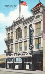 Vintage Postcard Oddfellows Hall Union Lodge No.1 Denver Colorado Elmer C. Clark