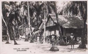 Singapore Malay Village Native Tribe Water Jug Antique WW2 Real Photo Postcard