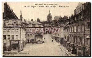 Old Postcard Besancon les Bains Place Victor Hugo and Black Gate