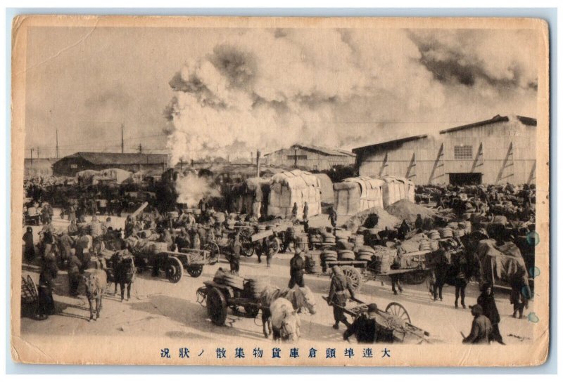 c1920's Dry Goods Warehouse On Firer Disaste Dalian China Posted Postcard