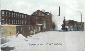 NH   1915 CLAREMONT  MONADNOCK MILLS postcard