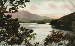 Vintage Postcard 1910's Loch Achray & Ben Venue Trossachs Scotland UK