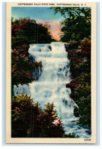 c1940's Chittenango Falls State Park Waterfall Chittenango Falls NY Postcard
