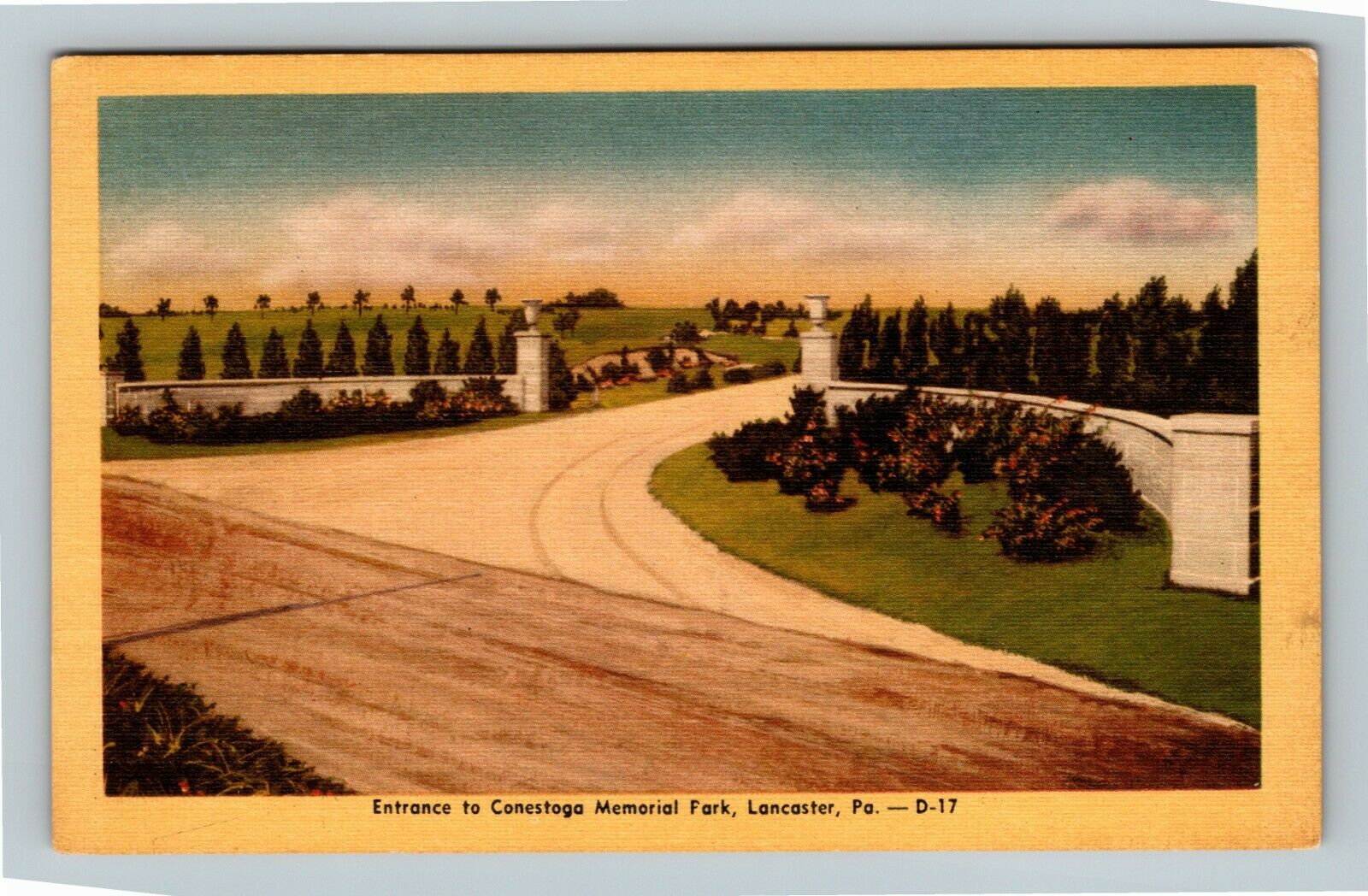 Lancaster PA, Conestoga Memorial Park, Entrance, Linen Pennsylvania
