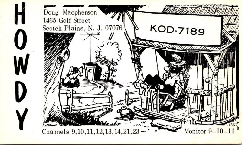 QSL Card KOD-7189 Doug Macpherson Scotch Plains New Jersey