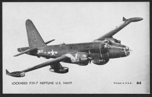 ARCADE CARD Lockheed P2V 7 Nepture US Navy Airplane