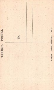 South America map geographical vintage postcard