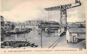 Arsenal Dock Yard Hammerhead Crane Port Militaire Navy Brest France postcard