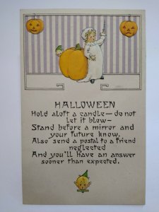 Vintage Halloween Postcard Nash Elf And Child Embossed Unused Series 30 Original