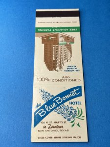 Vintage Matchbook The Blue Bonnet Hotel San Antonio, Texas MB156