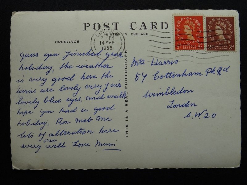 Lincoln Cathedral LARGE WINDOW & CHAPTER HOUSE c1950s RP Postcard