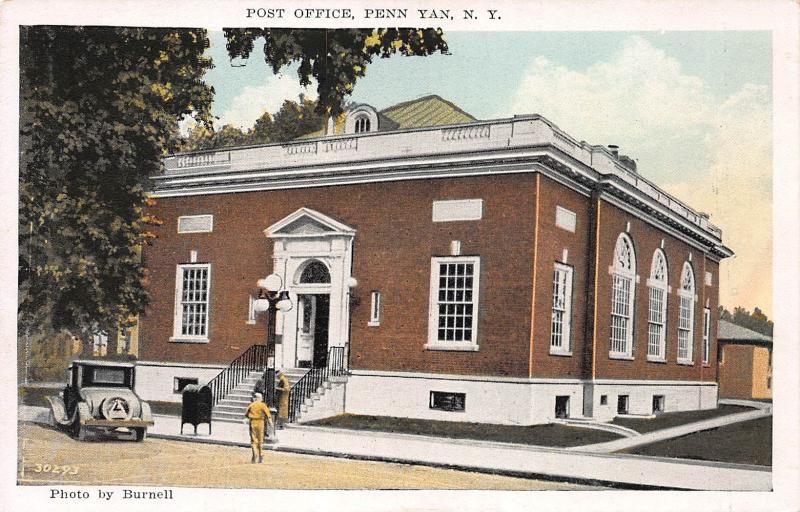 Post Office, Penn Yan, New York, Early Postcard, unused