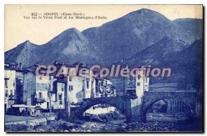 Postcard Old Sospel (Alpes Marit) View of the Old Bridge and the Italian Moun...