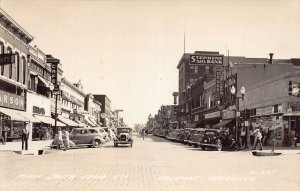 J82/ Fremont Nebraska RPPC Postcard c40-50s Main Street Stores 394