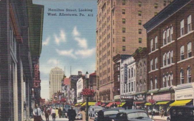 Pennsylvania Allentown Hamilton Street Looking West