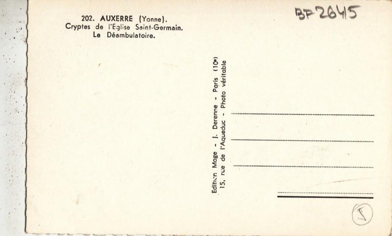 BF26415 auxerre yonne cryptes de l eglise saint germ   france   front/back image