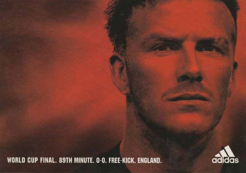 David Beckham Adidas Trainers World Cup Final Advertising Postcard