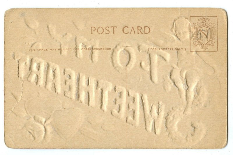 Postcard To My Sweetheart Vintage Standard View Embossed Card Glitter 