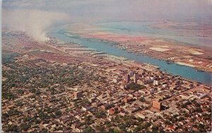 Mobile Alabama Aerial View Mobile Delta Unused Vintage Postcard H8