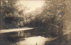 Richland (Photog) Missouri Fishing CL Evington Studio c1910 Real Photo Postcard