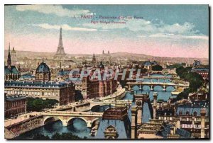 Postcard Old Paris Panorama of the eight bridges