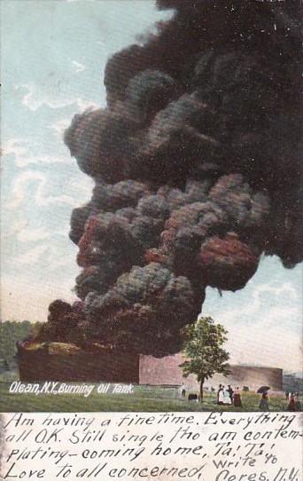Burning Oil Tank Olean New York 1906