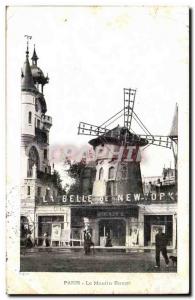 Paris Old Postcard Moulin Rouge