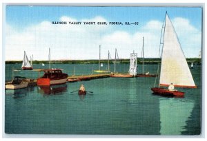 c1940's Illinois Valley Yacht Club Scene Peoria Illinois IL Unposted Postcard