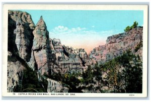 c1920 Cupola Rocks Formation & Wall Bad Lands South Dakota SD Unposted Postcard 