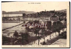 Old Postcard View Of Cannes Casino and the Port