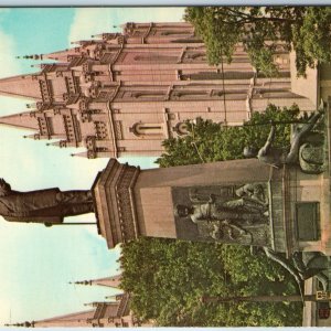 c1960s Salt Lake City UT Brigham Young Monument by CE Dallin Temple Main St A208