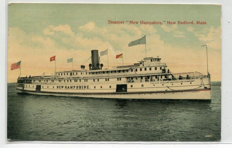 Steamer New Hampshire New Bedford Massachusetts 1913 postcard