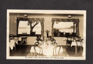 ME Dining Room Langsford House Cape Porpois Maine nr Kennebunk Alfred RPPC Photo