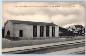 Arlington Heights Massachusetts Postcard St. Paul Lutheran Church c1940 Vintage