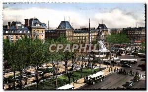 Old Postcard Paris Place de la Republique