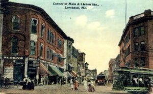 Corner of Main & Lisbon Sts. - Lewiston, Maine ME  