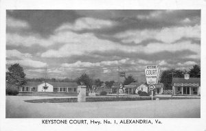 Alexandria Virginia Keystone Court Motel, B/W Photo Vintage Postcard U7192