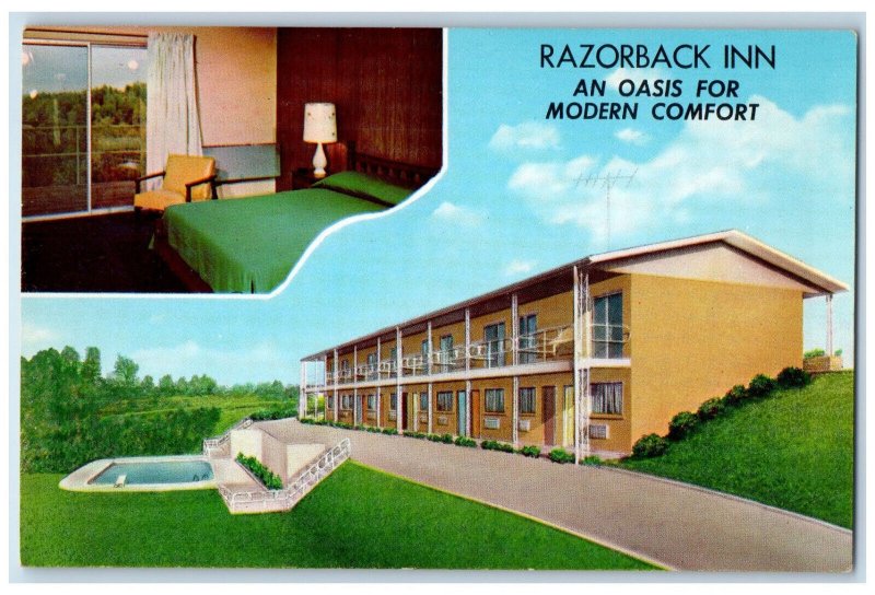 c1950s Razorback Inn An Oasis For Modern Comfort Hardy Arkansas AR Postcard