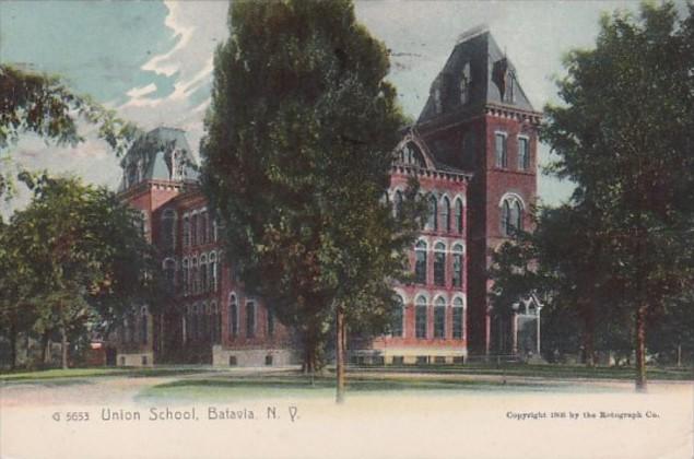 New York Batavia Union School 1920 Rotograph