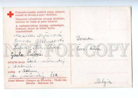 161108 RED CROSS 1938 boy from Silesia by Josef MANES postcard