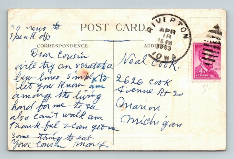 Woodrow Wilson, US President, Flag, Poem, Vintage Postcard