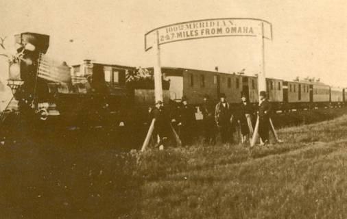 NE - Cozad. Union Pacific Railroad at the 100th Meridian, October 1866 (Repro...