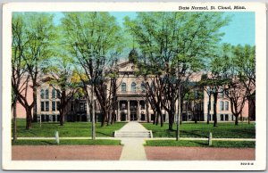 State Normal Saint Cloud Minnesota MN Trees Grounds Building Postcard