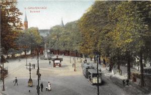 Buitenhof Trams Gravenhage Haag Hague Netherlands 1910c postcard