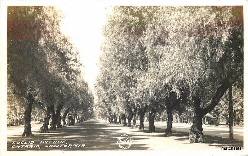 C-1940s Ontario California Euclid Avenue Frasher RPPC real photo postcard 4844