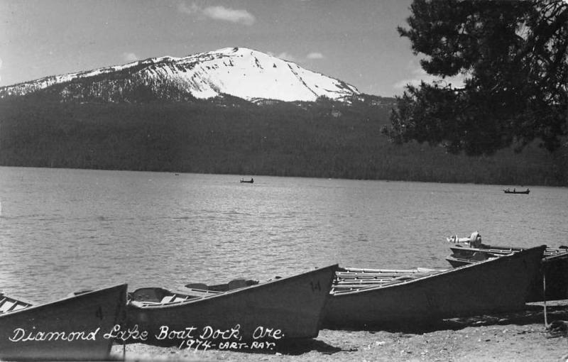 Diammond Lake Oregon Boat Dock Real Photo Antique Postcard K56318