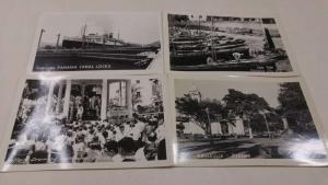 Group of 4 Panama Canal Boats Lottery Scene Real Photo Antique PCs J46319